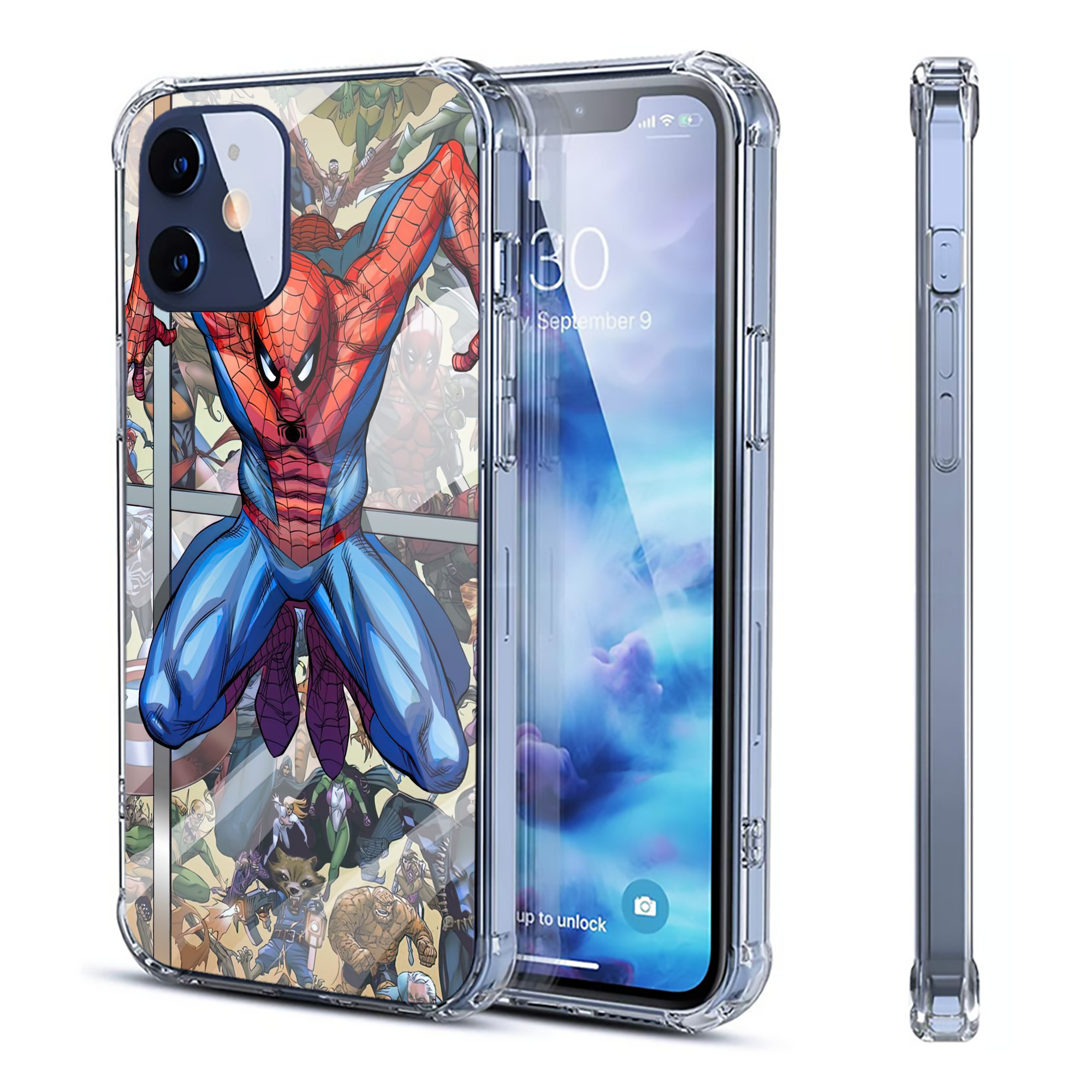 （画像用） Spider Man スパイダーマン 【iPhone 12シリーズ対応】透明スマホケース（クリアソフトケース）